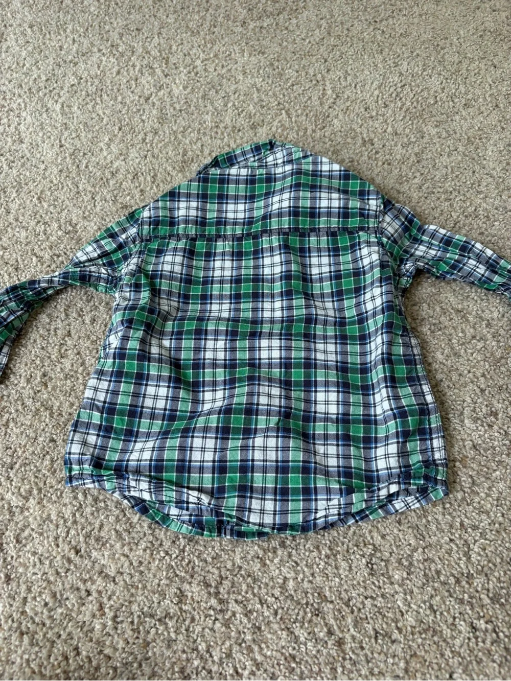 Carter's Boys' Plaid Button-Up Shirt, Size 18 Months, Long Sleeve, Collared
